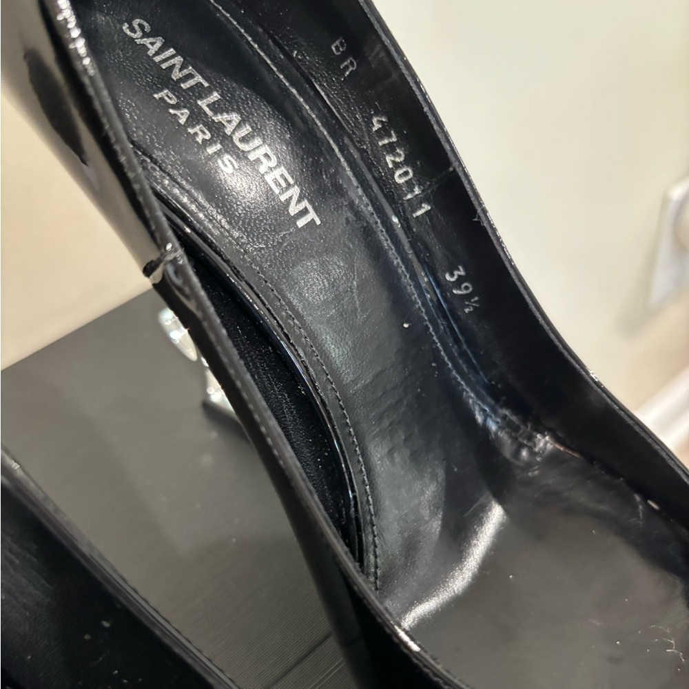 Ysl Yves Saint Laurent Black Heels size 39.5 - Picture 5 of 15